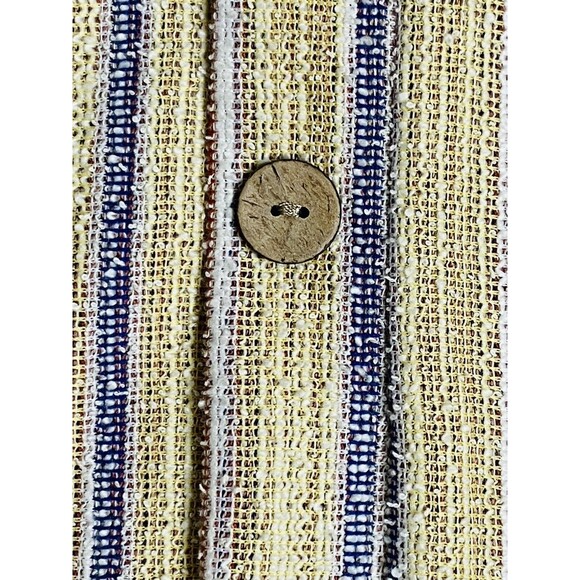 W5 Womens Sz Medium Tank Top Burlap Button Back Striped Sleeveless Multicolor - Picture 3 of 6